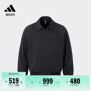 宽松加绒翻领飞行员夹克外套男装 秋冬adidas阿迪达斯官方outlets