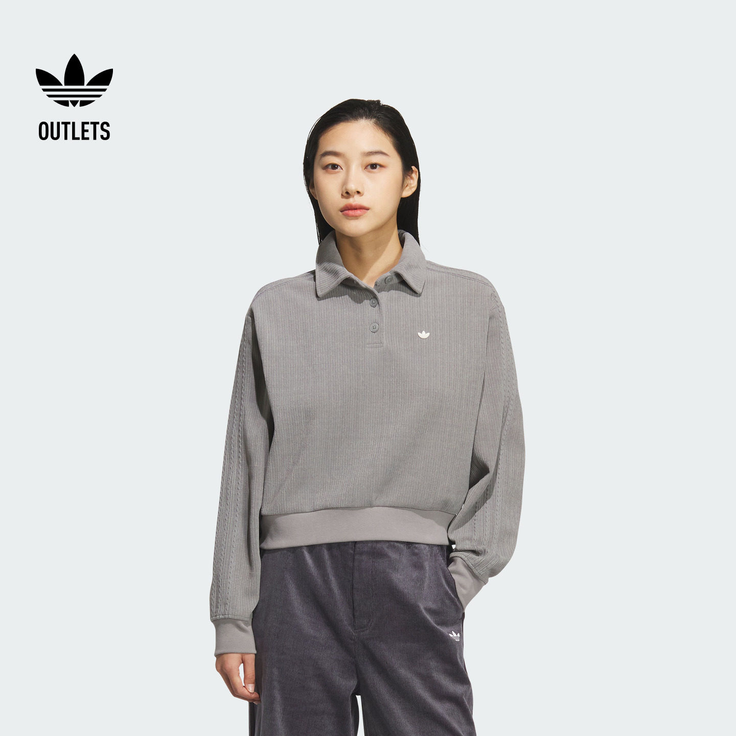 POLO领运动针织套头衫女装adidas阿迪达斯官方outlets三叶草