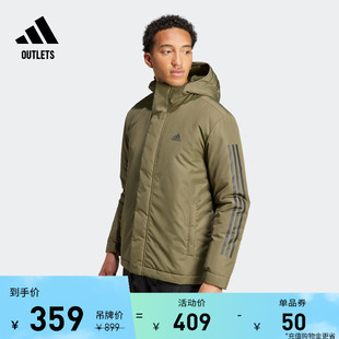 保暖连帽棉服男装 adidas阿迪达斯官方outlets轻运动IP2537