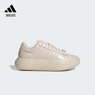 女子adidas阿迪达斯轻运动 PLATFORM厚底增高休闲鞋 GRAND COURT