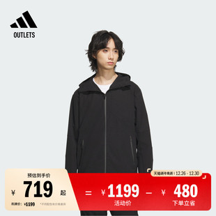 休闲连帽夹克外套男装 adidas阿迪达斯官方outlets轻运动JM2007