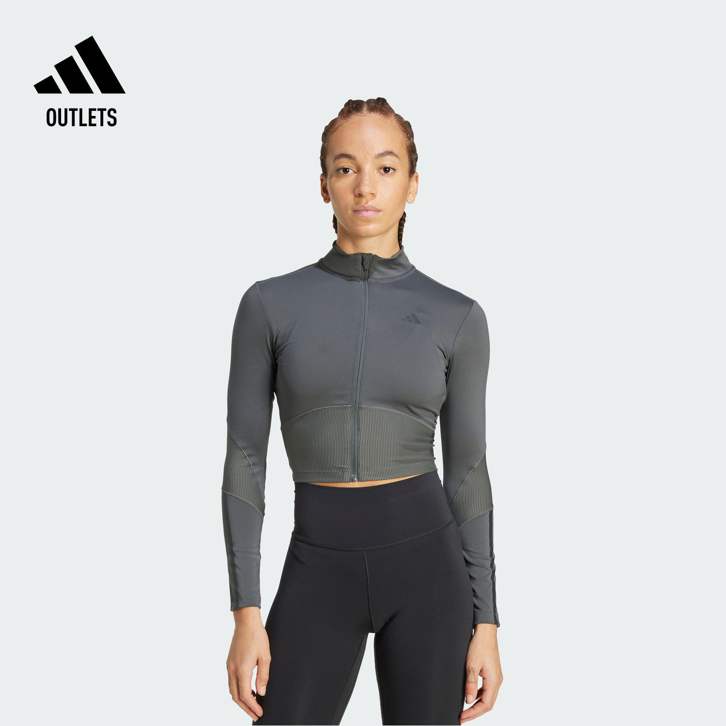 拉链紧身运动健身夹克外套女装adidas阿迪达斯官方outlets