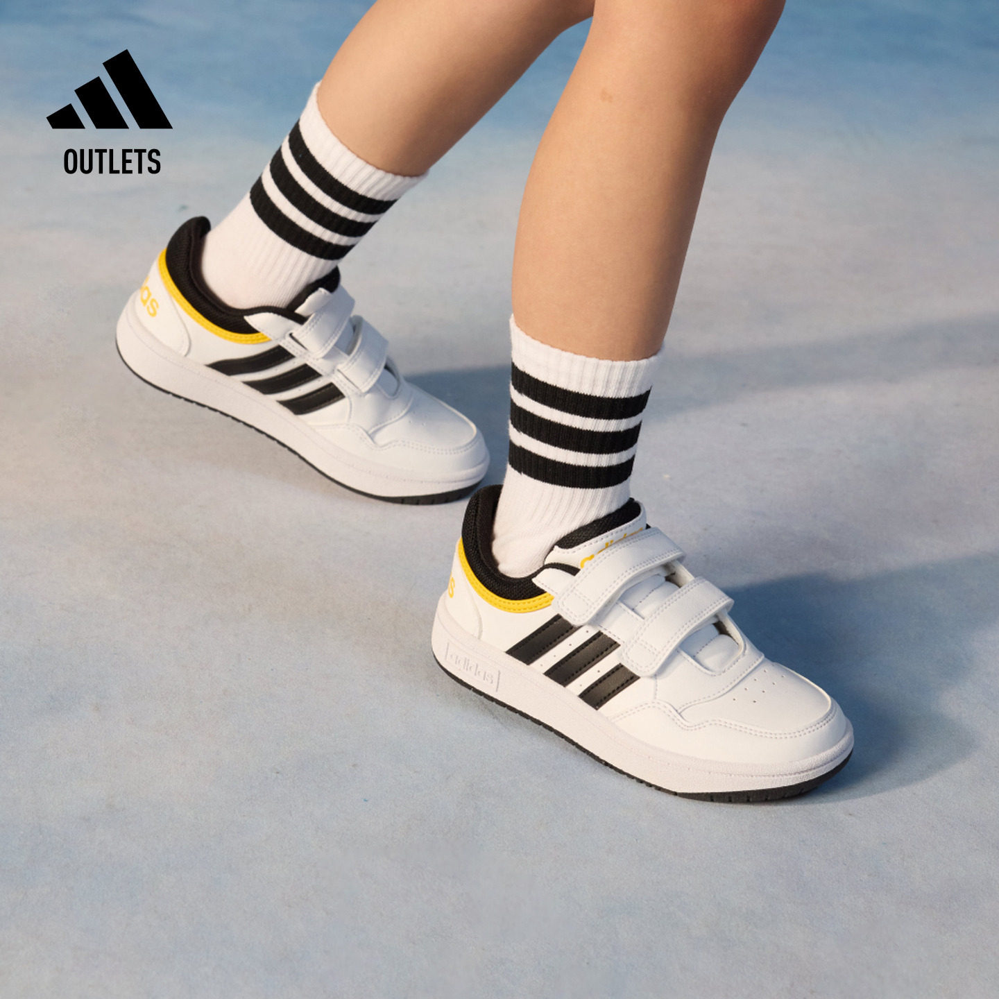 男女小童 HOOPS 3.0 CF魔术贴休闲篮球风板鞋儿童adidas阿迪达斯