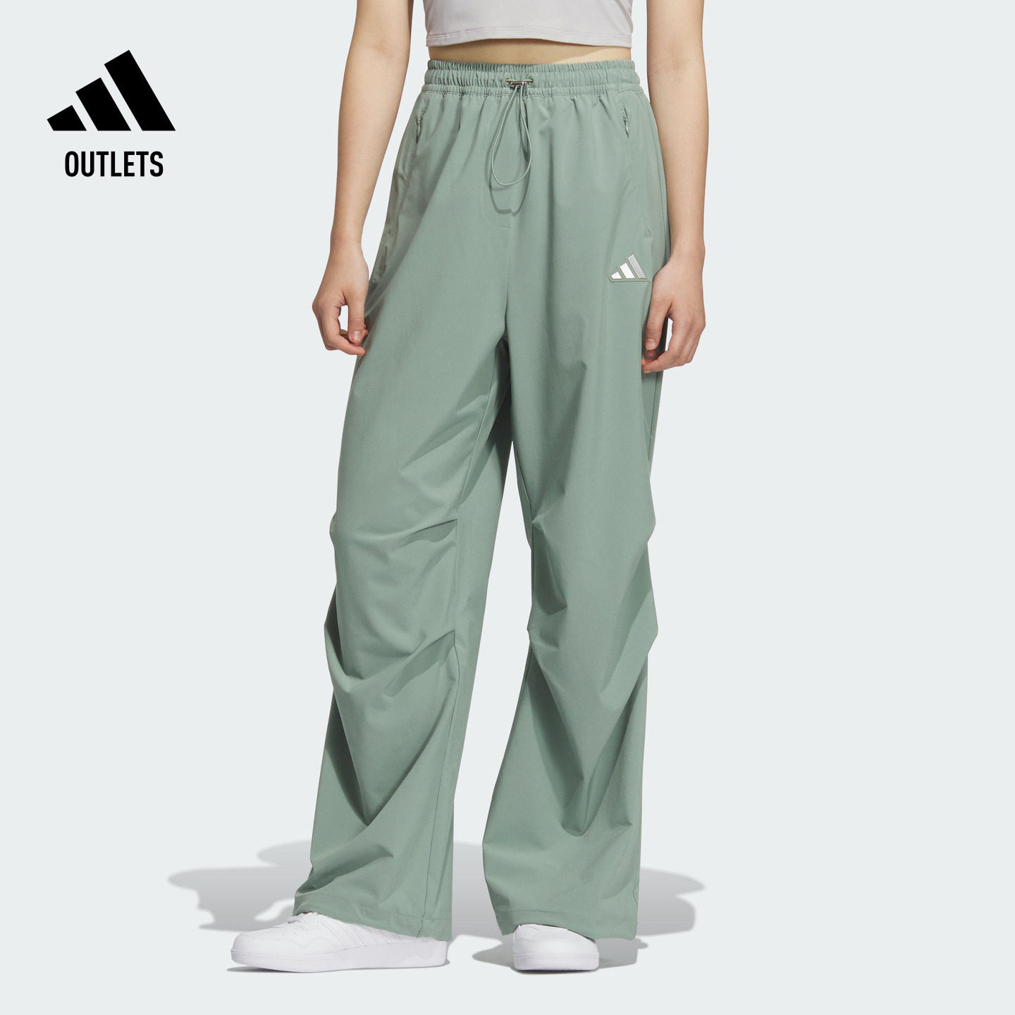 轻肤感系列速干宽松降落伞裤女adidas阿迪达斯官方outlets轻运动