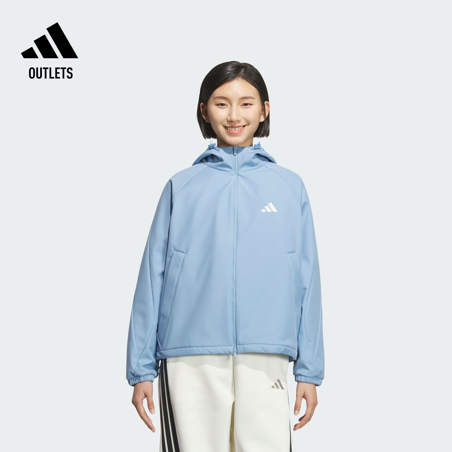 拒水保暖舒适连帽软壳夹克外套女装秋冬adidas阿迪达斯