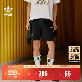 Disney 迪士尼联名亲子款运动短裤男装adidas阿迪达斯三叶草