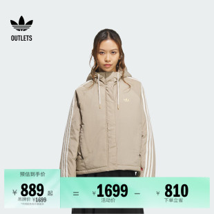 休闲梭织宽松连帽保暖棉服女装 adidas阿迪达斯官方outlets三叶草