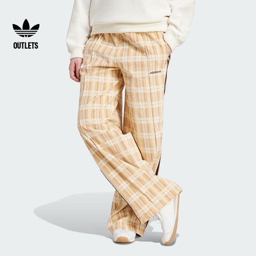 阿迪达斯三叶草灯芯绒阔腿运动裤