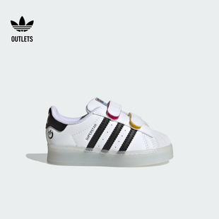 贝壳头板鞋 LIGHTS经典 男婴童adidas阿迪达斯三叶草 LED SUPERSTAR