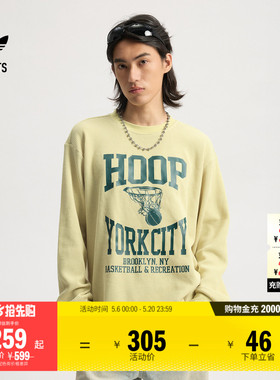 纽约女子篮球社区HYC联名情侣款长袖T恤男女adidas阿迪达斯三叶草