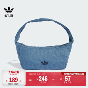 仿牛仔布运动手提包挎包女子adidas阿迪达斯官方outlets三叶草