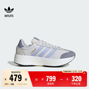 女子adidas阿迪达斯三叶草 RNR复古厚底增高boost运动鞋 T头鞋 CITY