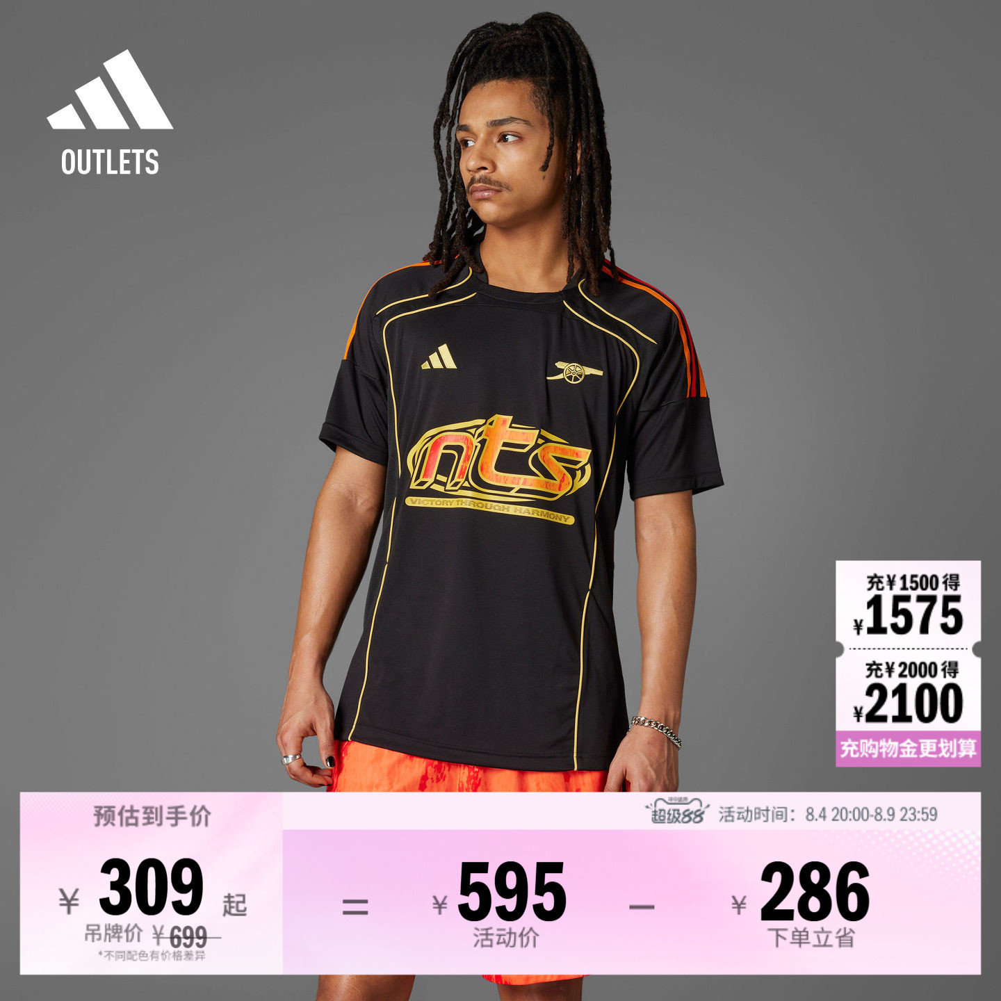 阿迪达斯阿森纳足球休闲文化球衣