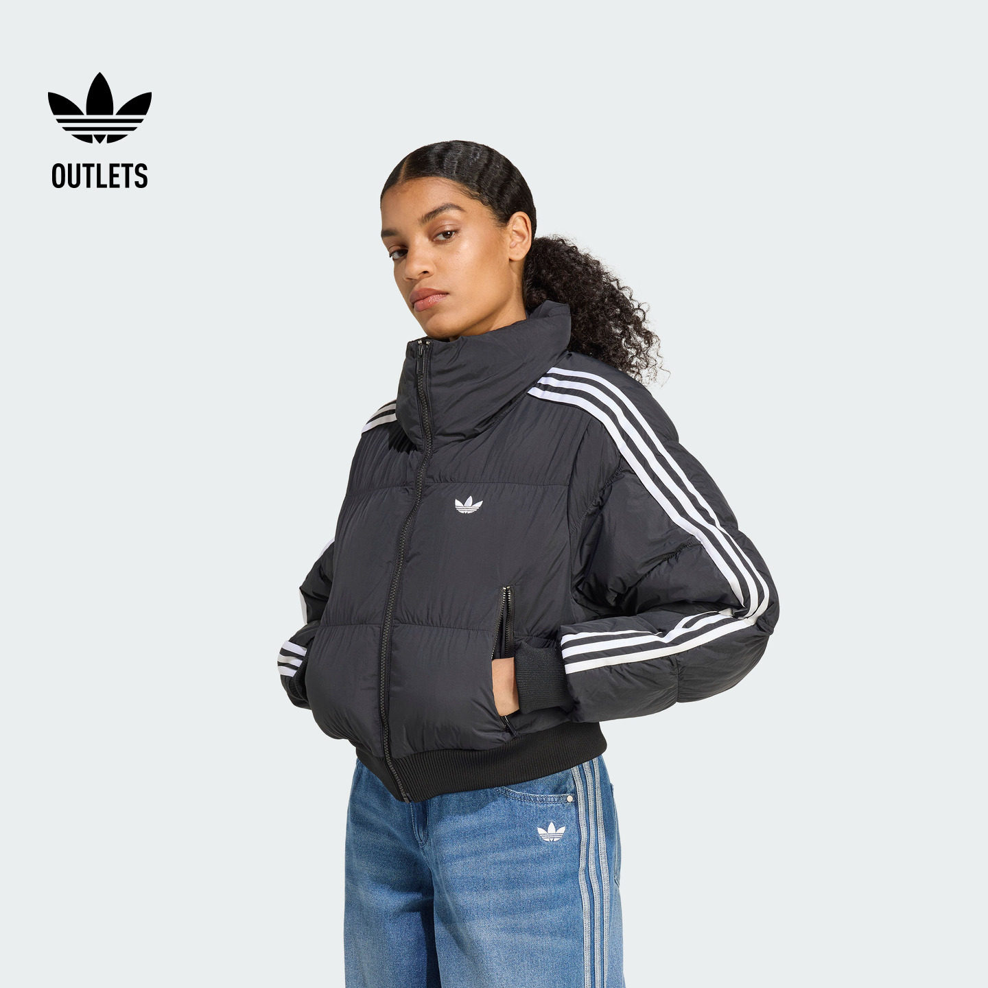 舒适宽松短款运动保暖棉服面包服女装秋冬adidas阿迪达斯三叶草