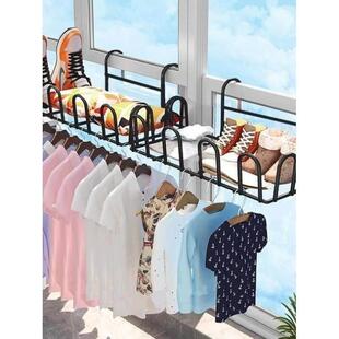 新款防盗窗铁艺花架阳台花盆架护栏杆悬挂简约室内挂钩晒鞋神器
