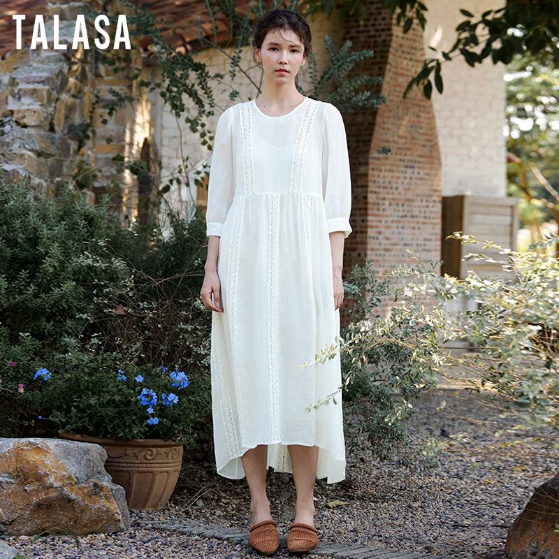 花边拼接苎麻优雅气质TALASA宽松