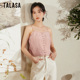 TALASA丝棉吊带背心女2024年新款 打底 时尚 荷叶边设计短款 百搭修身