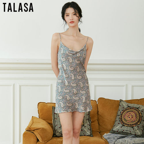 TALASA性感吊带睡裙桑蚕丝家居服