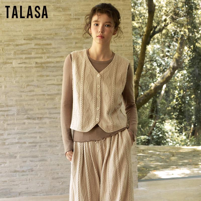 短款背心TALASA针织时尚开衫V领