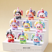 一组9个 可爱植绒马戏团小丑系列萌粒公仔桌面小摆件礼品潮玩盲袋