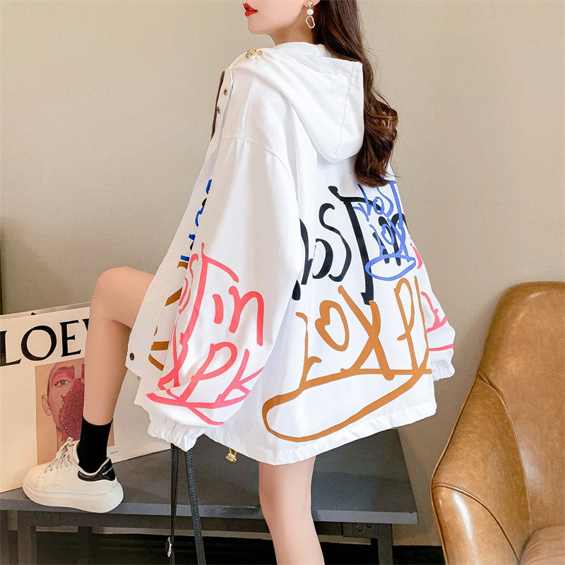 实拍 100涤 原版风衣做法 连帽卫衣春秋薄款宽松bf慵懒风开衫外套