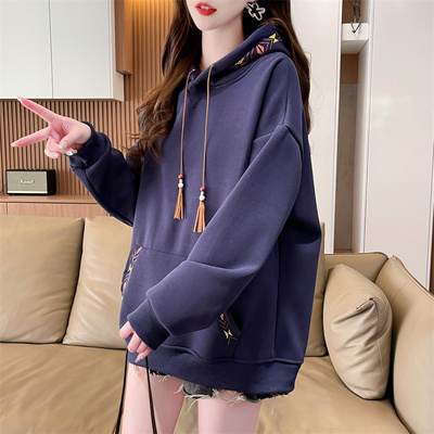 实拍【洛蒂欧模特】纯棉面复合超柔 连帽卫衣秋冬新款加绒加厚外