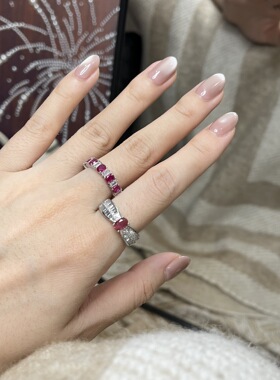 轻奢小众设计培育鸽血红宝石戒指