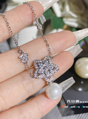 优雅精致星落双重奏满钻项链满钻ins小众高级感锁骨链女冷淡风