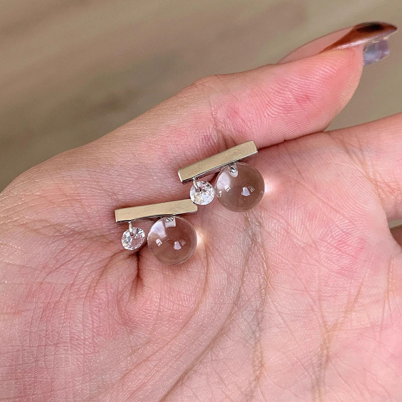 轻奢日常简约百搭白水平衡木耳钉