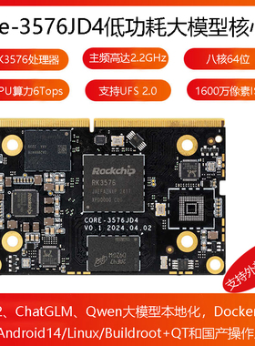 CORE-3576JD4 6T算力AIOT核心板4K120边缘计算大模型瑞芯微RK3576