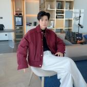 冬季 圣诞安可拉红90白鸭绒轻薄短款 羽绒服夹克男cleanfit痞帅外套