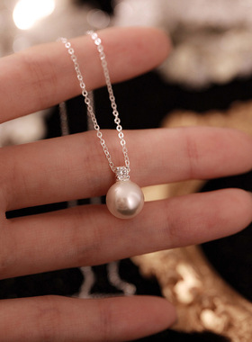 s999施家珍珠项链女轻奢高级感小众设计颈链单颗珍珠锁骨链饰品