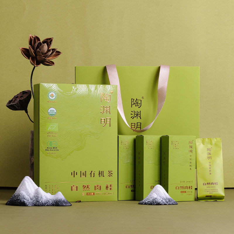 桃渊茗大红袍乌龙茶特级陶渊明有机肉桂武夷岩茶60g礼盒茶叶送礼
