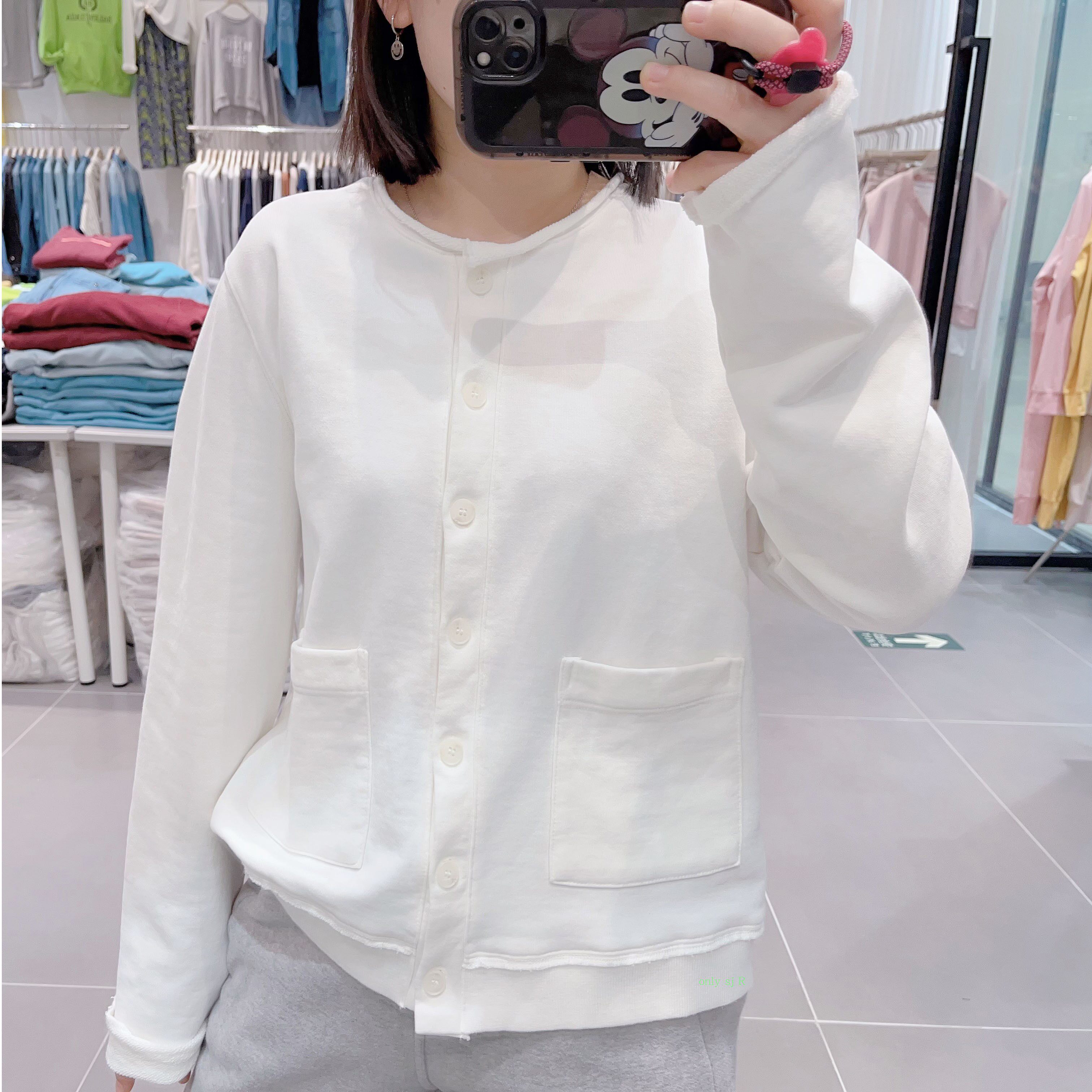 韩国版圆领开衫外套女短款毛边春秋休闲棒球服Solely S+JL studio