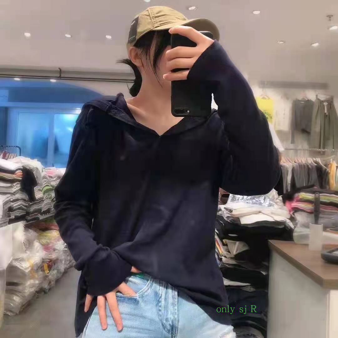 薄款打底纯棉连帽长袖弹力卫衣