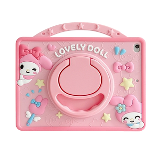 美乐蒂适用苹果iPad2024第10代平板保护套10.2寸789外壳防摔360旋转支架Air4/5可爱pro11硅胶笔槽mini6钢化膜