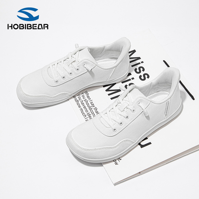 HOBIBEAR男鞋白色轻便平底超宽头鞋45码外贸大头鞋女士大码赤足鞋