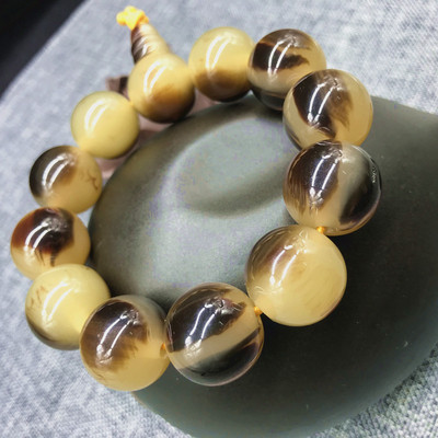 厂家货源仿天然牛角佛珠手串地摊