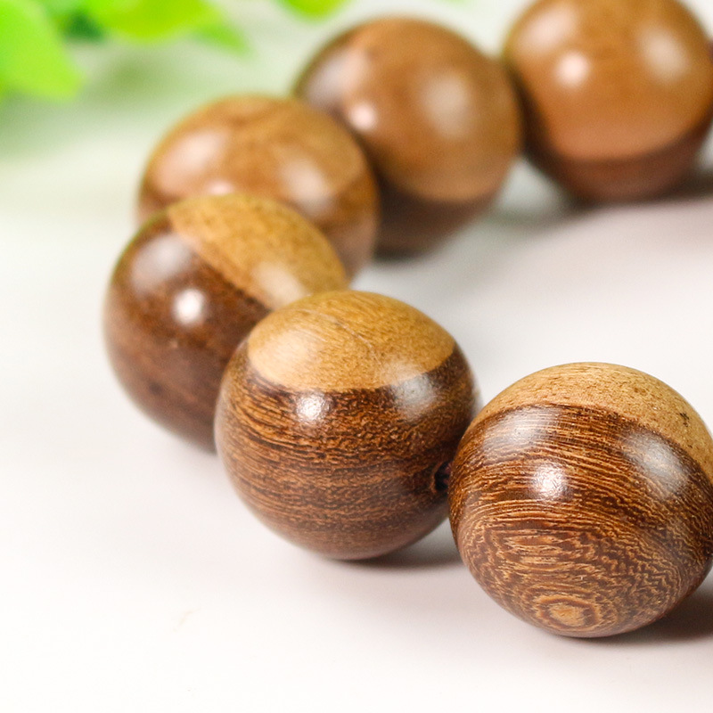 厂家批发金丝檀木手串阴阳木20MM