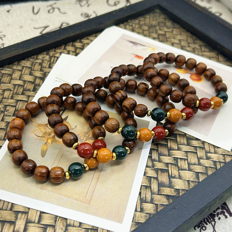 直播福利款黑檀红绿灯手串各种檀