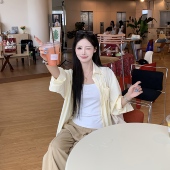 长袖 3MER哦哦三妹黄色慵懒薄纱防晒衬衫 女松弛感夏季 微透衬衣外套