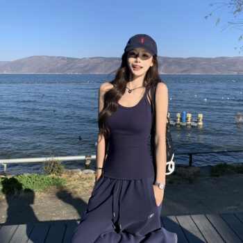 3MER辣妹露背工字背心运动小吊带