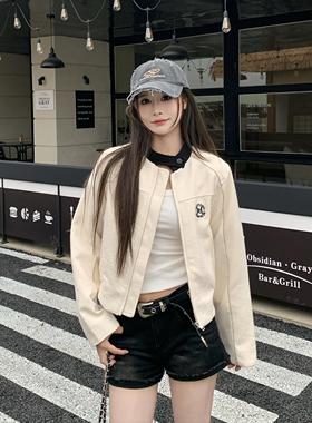 3MER哦哦三妹小香风棒球服外套2025秋冬新款圆领长袖刺绣夹克上衣