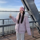 3MER哦哦三妹90白鸭绒大毛领连帽羽绒服女冬季 情侣保暖派克服 新款