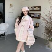 3MER哦哦三妹韩系设计感皮毛一体机车服女冬加绒加厚夹克大衣外套