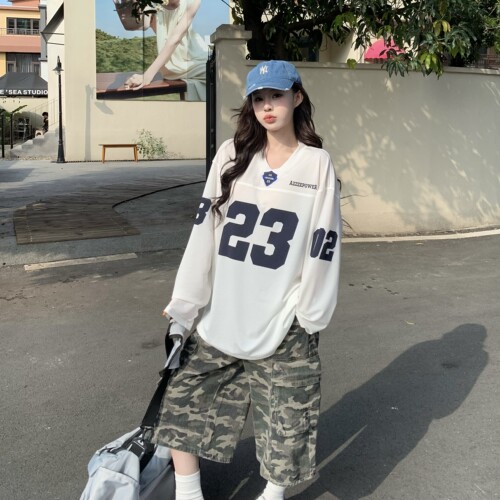 3MER美式刺绣徽章网面长袖防晒