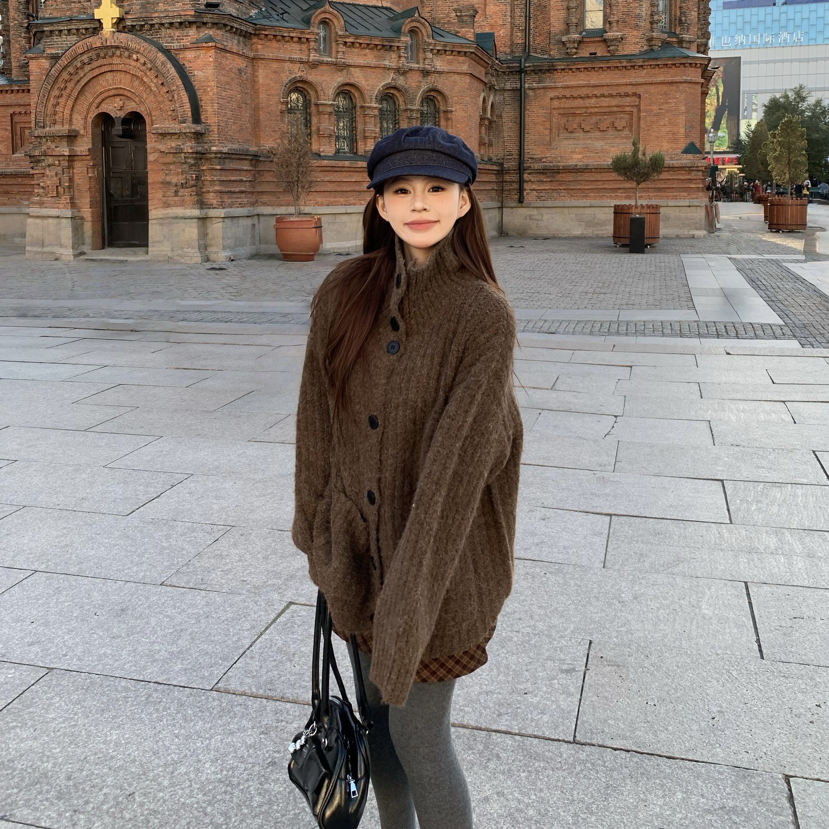 3MER哦哦三妹 韩系高领排扣毛衣女秋冬慵懒宽松加厚针织开衫外套,女装/女士精品,毛衣,淘宝优惠券,粉丝福利购,淘宝优惠卷