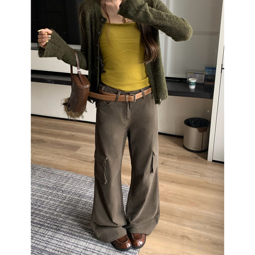 3MER哦哦三妹窄版直筒工装裤