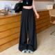 百搭显瘦长裤 3MER哦哦三妹 子 女2025夏季 新款 黑色阔腿西装 休闲裤
