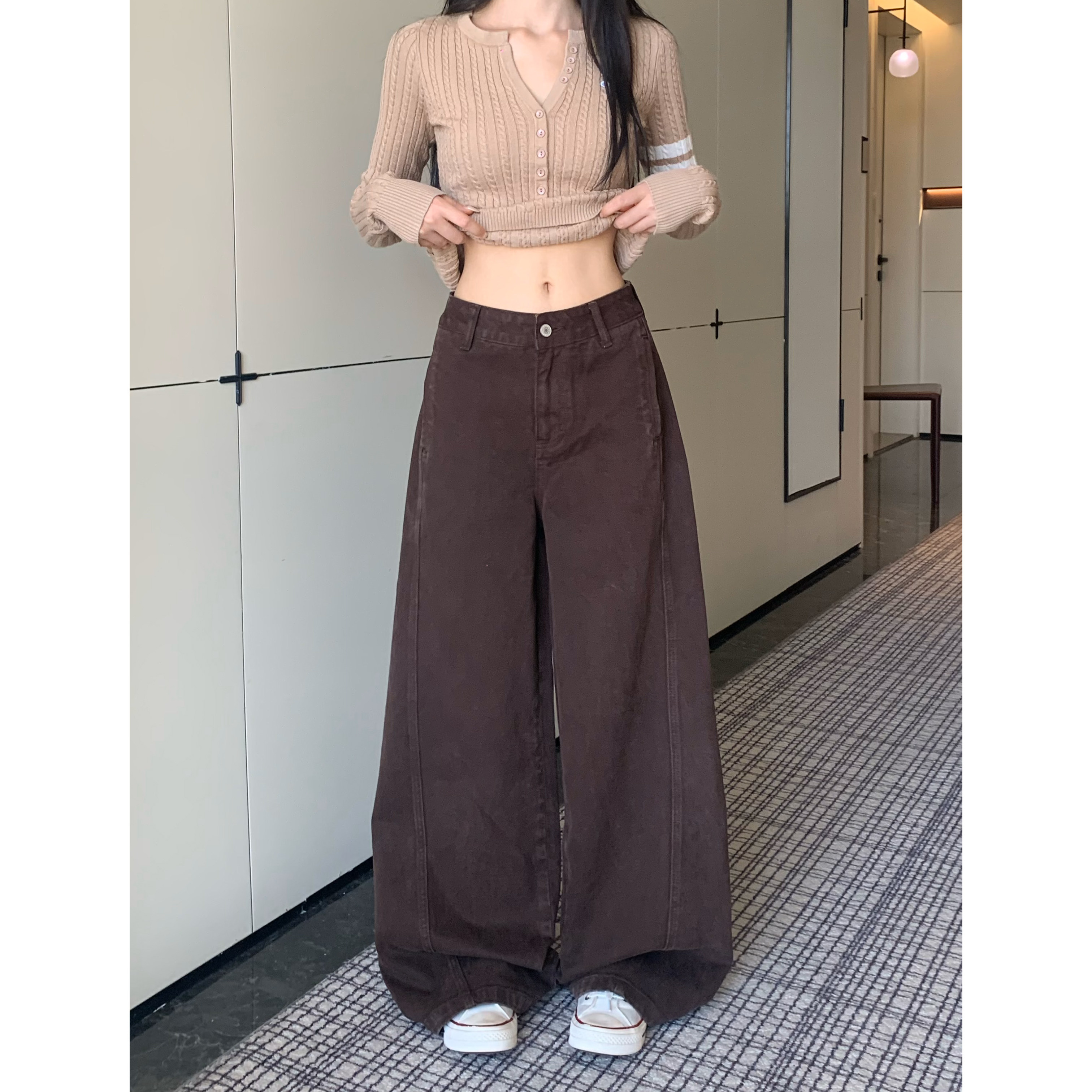 3MER入秋百搭显瘦小棕裤图片
